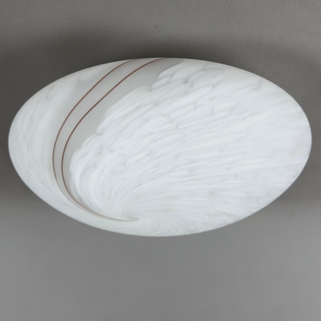 Modern Spiral Satin Murano Glass Ceiling Lamp, 1970s For Sale - Image 13 of 13