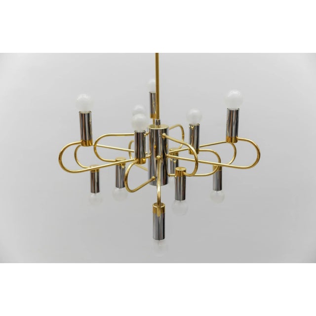 Gold Mid-Century Modern Bicolor Orbit Ceiling Lamp, Italy, 1960s For Sale - Image 8 of 16