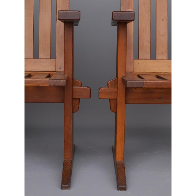 Oregon Pine Armchairs, 1930s, Set of 4 For Sale - Image 11 of 18