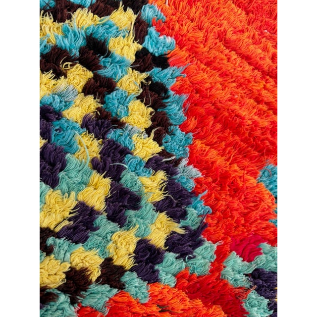 Moroccan Artist Postmoderne Red Cotton Moroccan Berber Rug For Sale - Image 4 of 8