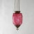 Metal Antique Victorian Cut To Clear Cranberry Glass & Brass Hanging Hall Light Circa 1880 For Sale - Image 7 of 11