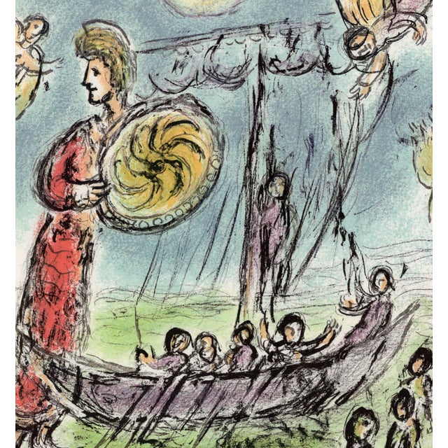 Marc Chagall, Athena Guides Telemachus' Boat, from Odyssey, 1989, Lithograph For Sale - Image 4 of 11
