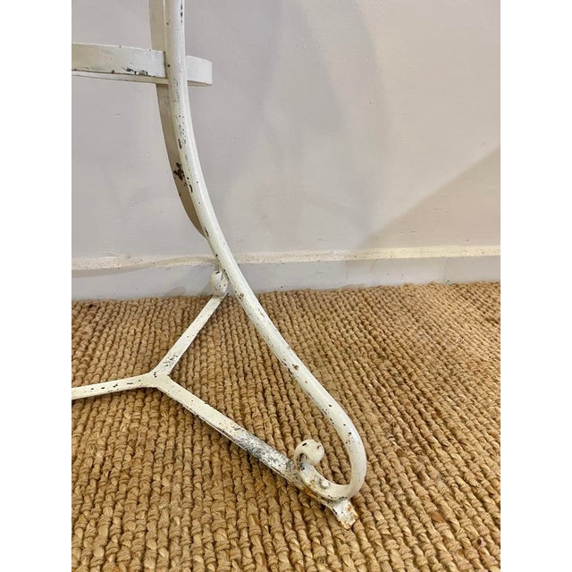 Pedestal Table in White Iron For Sale - Image 6 of 7