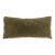 Plush Olive Green Down Filled Lumbar Mohair Pillow For Sale