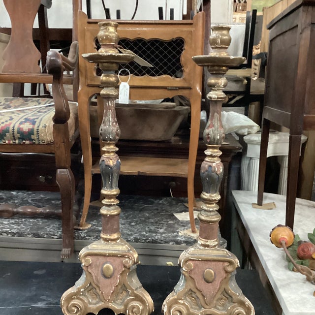 French Early 20th Century French Tall Candlesticks - a Pair For Sale - Image 3 of 12
