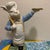 Ceramic Whimsical Vintage Ceramic Pizza Chef Bunny Figurine - 12" Hand-Painted Baker Rabbit For Sale - Image 7 of 7