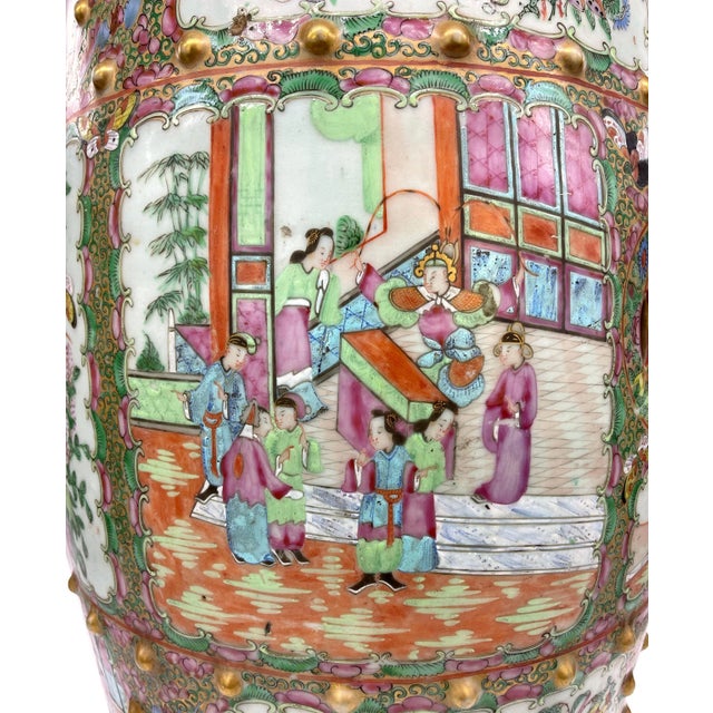 Circa 1880 Chinese Export Porcelain Canton Famille Rose Medallion Garden Seat For Sale - Image 11 of 13
