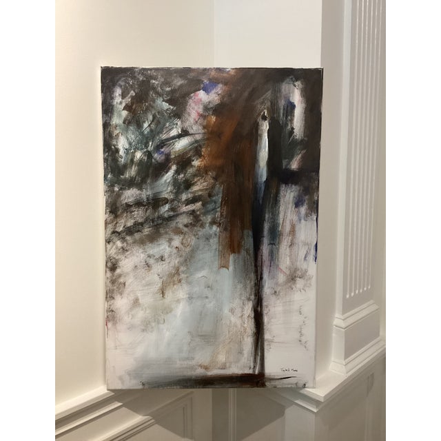 Striking original abstract painting by American artist **Taylor A. Moore**, signed lower right. This large-scale work...