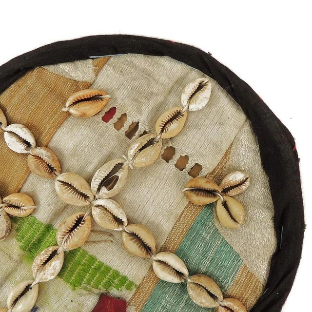 African Early 20th Century Yoruba Beaded Fan with Cowrie Shells Nigeria For Sale - Image 3 of 3