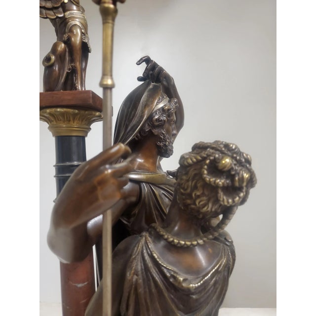 Burnt Umber French 19th Century Parcel Silver & Gilt Bronze Sculpture of a Man & Woman For Sale - Image 8 of 13