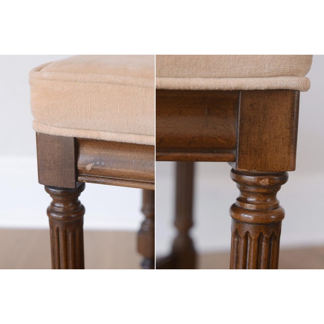 Vintage French Louis XVI Style Upholstered Ottomans - A Pair For Sale - Image 11 of 14