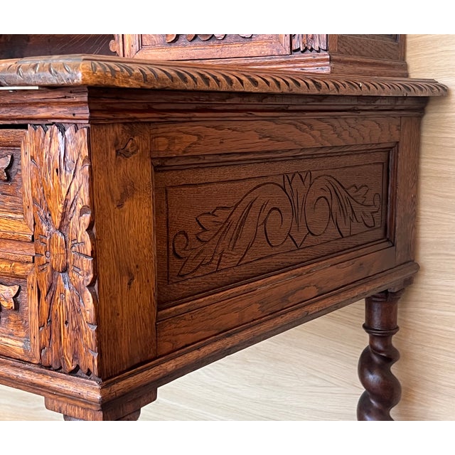Antique Spanish Oak Desk, 1900 For Sale - Image 6 of 10