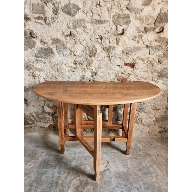 Vintage French Gateleg Table Oval Drop-Leaf Dining Table, France, 1950 For Sale - Image 8 of 18