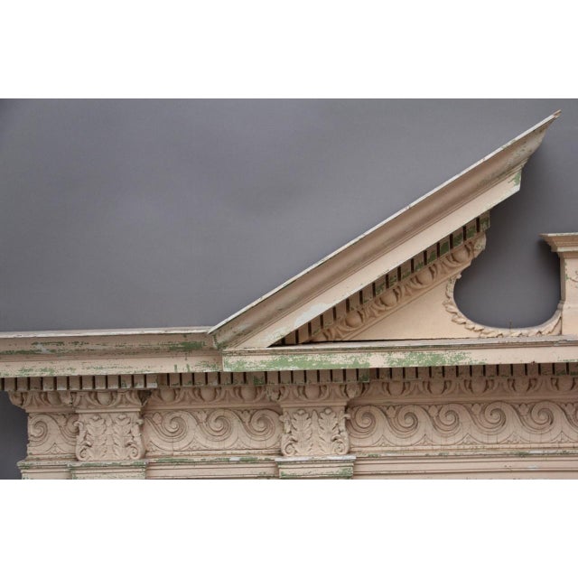 Antique Overmantle in Painted Pine For Sale - Image 3 of 18