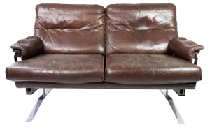 2-Seater Sofa in Patinated Brown Leather by Arne Norell, 1970s