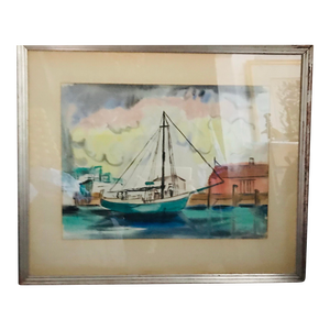 1940s Mid-Century Harold Schultz Signed Painting, Framed