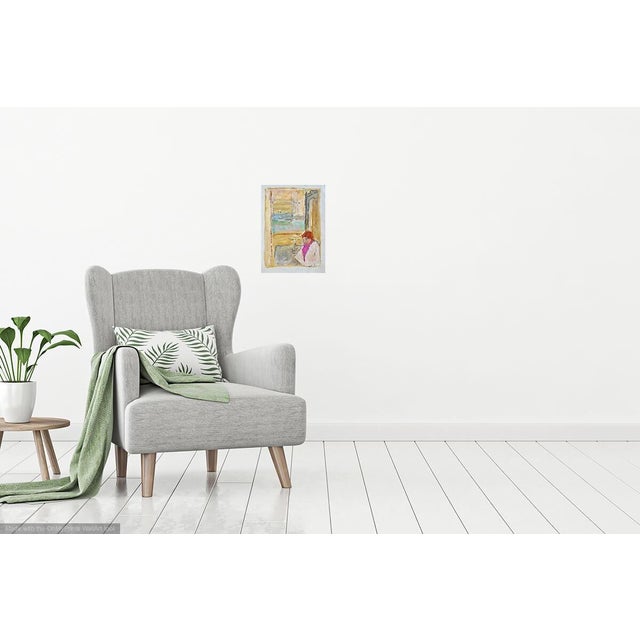 FREE shipping - "Woman Reading" Expressionist Figurative Oil Painting on Paper Original, unique, warm colors, painting of...