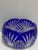 Modern Vintage Cobalt Blue Cut-to-Clear Crystal Bowl, Bohemian Style, Scalloped Rim For Sale - Image 3 of 7