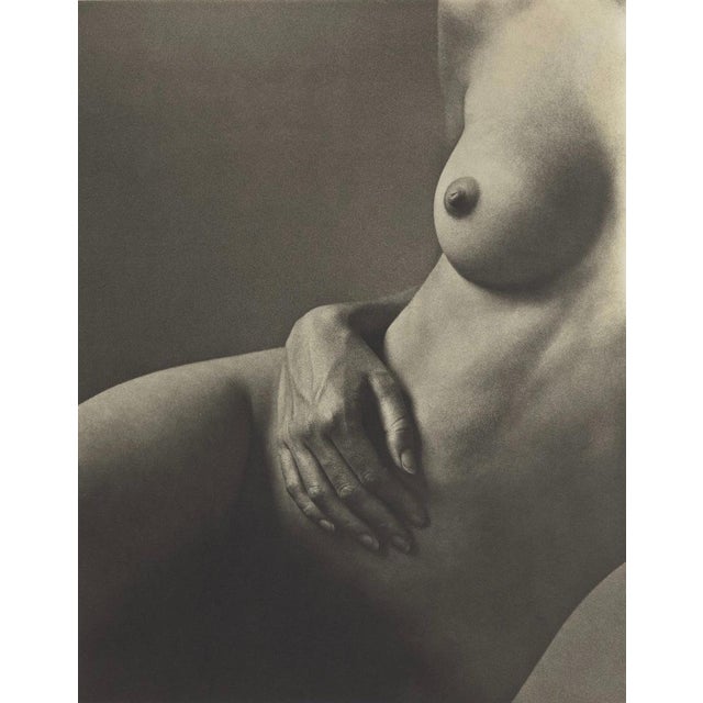 Paper Nude Figure Breast & Hand Platinum Palladium Print on Wove by British Artist 1994 For Sale - Image 7 of 8