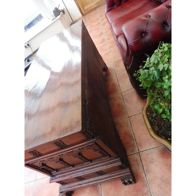 18th Century Antique Mid-18th Century Italian Baroque Carved Walnut Deception Coffer, 1740 For Sale - Image 5 of 14