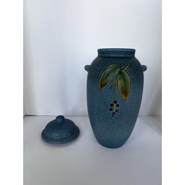1930s Weller Blue Cornish Large Ginger Jar For Sale - Image 11 of 11