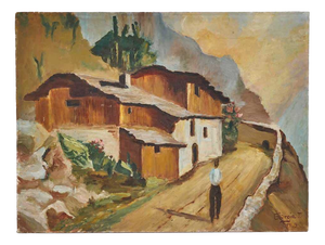 Giorgia T., Mountain Road, 1949, Oil Painting on Panel