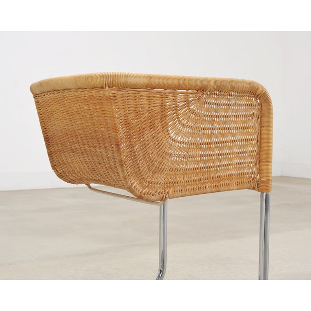 Set of Nine Harvey Probber D43 Rattan Wicker Cantilever Chairs For Sale - Image 10 of 18