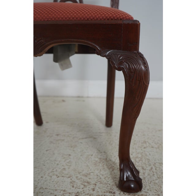 Brown Set of 8 American Drew Chippendale Mahogany Dining Chairs For Sale - Image 8 of 18
