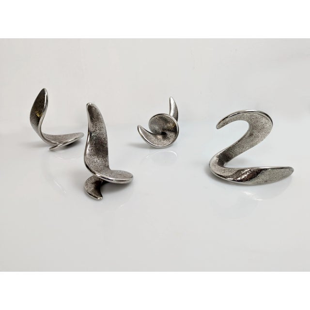Abstract Steel Sculptures, Set of 4 For Sale - Image 3 of 11