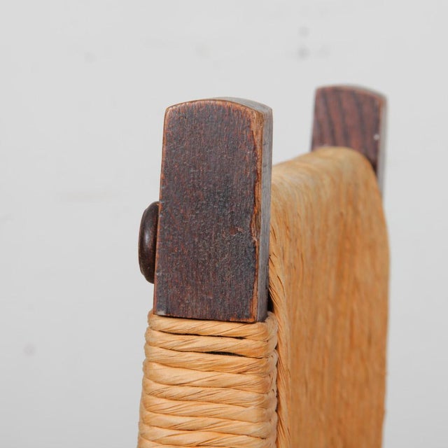 Wood Straw-Seated Chairs in Oak, 1950, Set of 4 For Sale - Image 7 of 10
