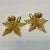 1970s Vintage Traditional Americana Brass Poinsettia Candle Holders - A Pair, Christmas For Sale - Image 6 of 12