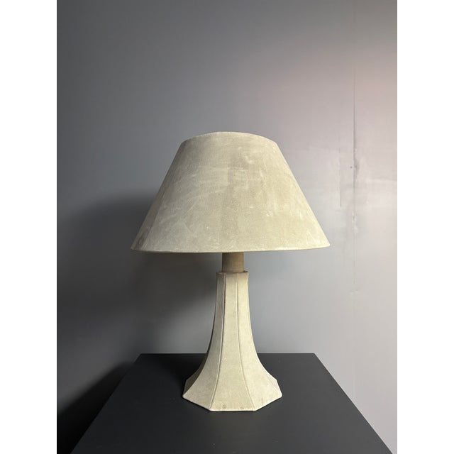 Green Mid-Century Suede Leather Mushroom Table Lamp, 1960s For Sale - Image 8 of 14