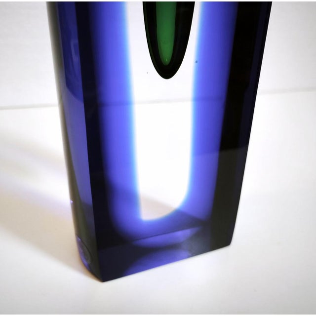 Vintage Glass Sommerso Vase by Pavle Havelka for Princ Art Glass, Czech, 1990s For Sale - Image 15 of 18