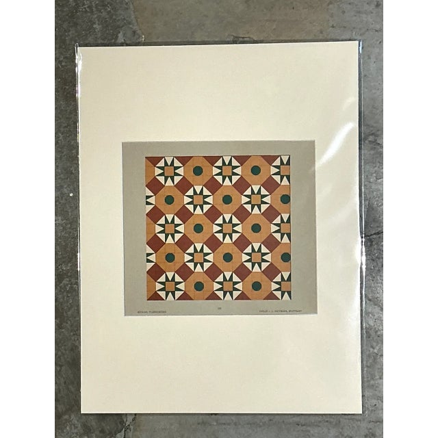 Vintage Geometric Tile Pattern Serigraph For Sale - Image 11 of 12