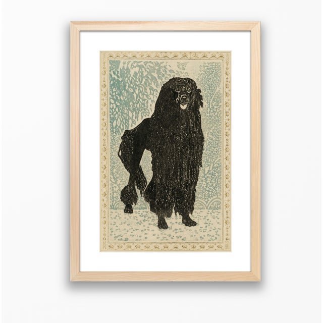 Atelier Aria Lumae Arts and Crafts Style Black Standard Poodle Dog Silhouette Geometric Lithograph Fine Art Gallery Board Print 18 X 24 For Sale - Image 14 of 15