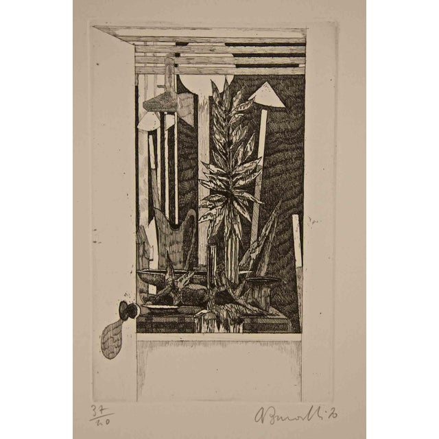 Armando Buratti, Full Moon, Etching, 1970 For Sale