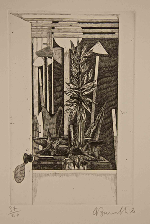 Armando Buratti, Full Moon, Etching, 1970