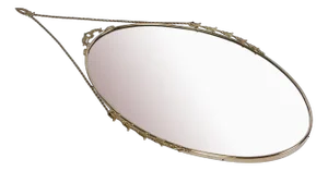 Oval Mirror with Brass Frame from Liberty, 1950s