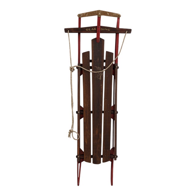 Vintage Gladding American Flyer Wooden Sled For Sale