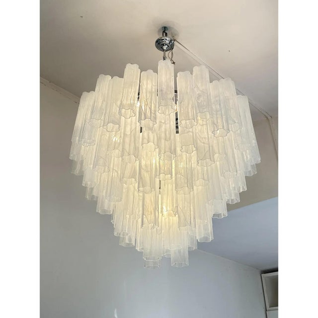 Contemporary White Alabastro Tronchi Murano Glass Chandelier by Simoeng For Sale - Image 3 of 8
