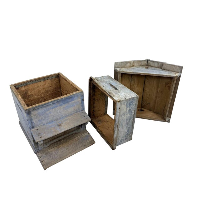 Antique French Blue Wooden Beehive, 1890s For Sale - Image 12 of 15