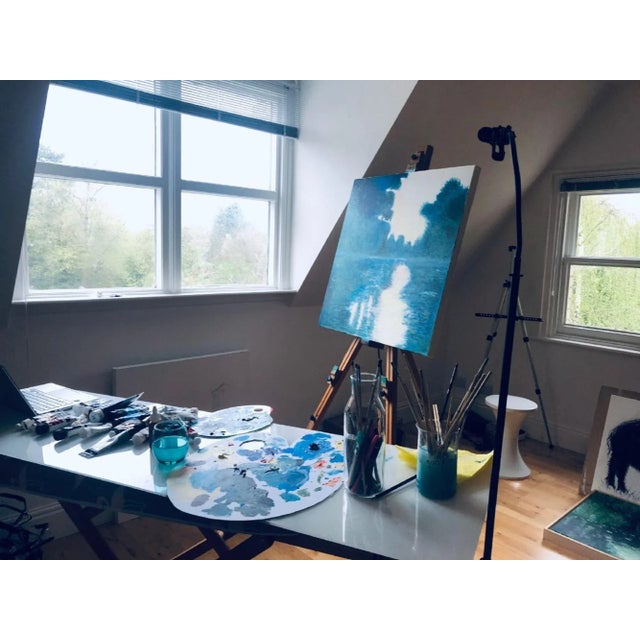 Impressionist Contemporary 'River Seine' Acrylic Painting For Sale - Image 3 of 6