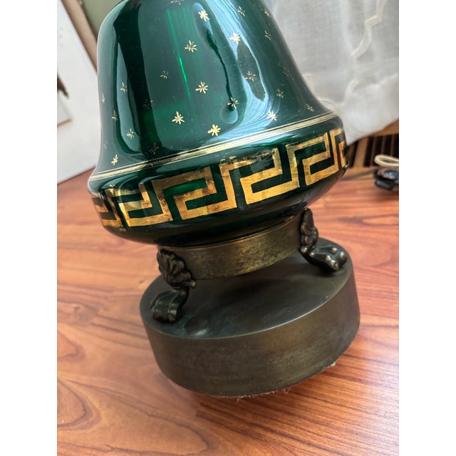 1960s Hollywood Regency Glass and Brass Lamps - a Pair For Sale - Image 4 of 6