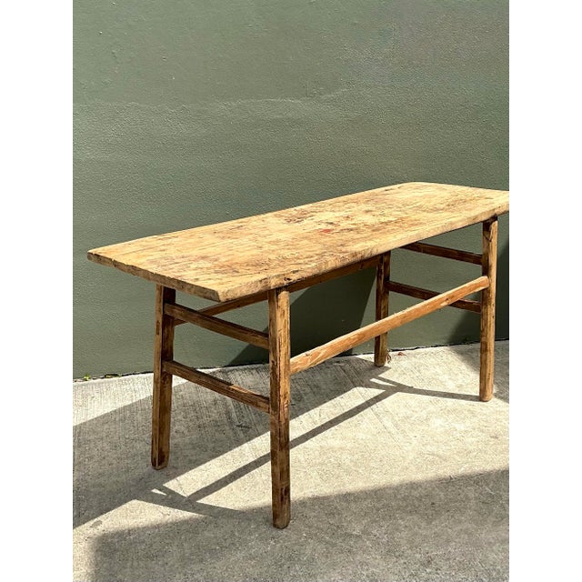 Vintage Rustic Wood Console Table For Sale - Image 10 of 12