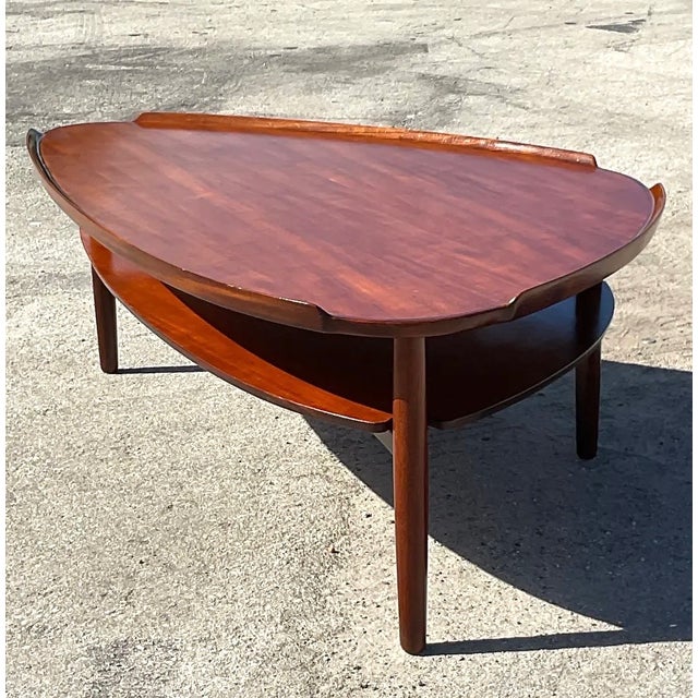 Vintage MCM Swedish Yngve Ekstrom Teak Surfboard Coffee Table For Sale - Image 11 of 12