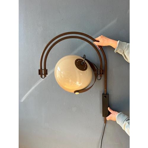 Mid-Century Modern Space Age Double Arc Wall Lamp from Dijkstra For Sale - Image 6 of 13