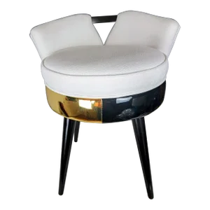 1950s Paul Frankl for Johnson Furniture Co. Swivel Vanity Stool an Attribution