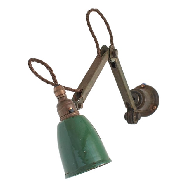 Antique Industrial Articulating Wall Lamp by Edl, 1930s For Sale