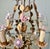 Metal French Gilt Toleware and Floral Ceramic 6-Branch Chandelier, 1930s For Sale - Image 7 of 8