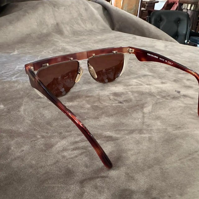 1990s Newer Worn High Quality Italian Sunglasses by Trussardi For Sale - Image 12 of 12